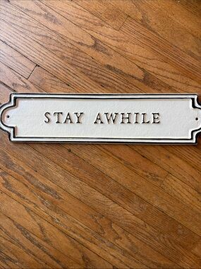 Hearth & Hand White Metal Wall Sign with Black Print